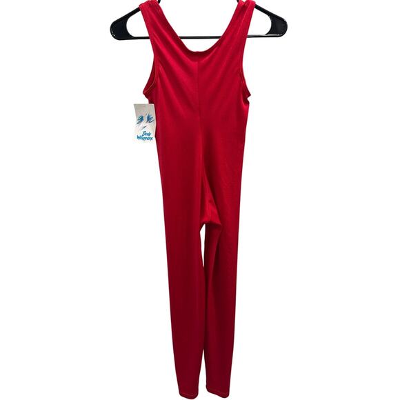VTG 80s Body Wrappers XS Deadstock Red Unitard Dance Leotard Catsuit Cosplay - Picture 3 of 14